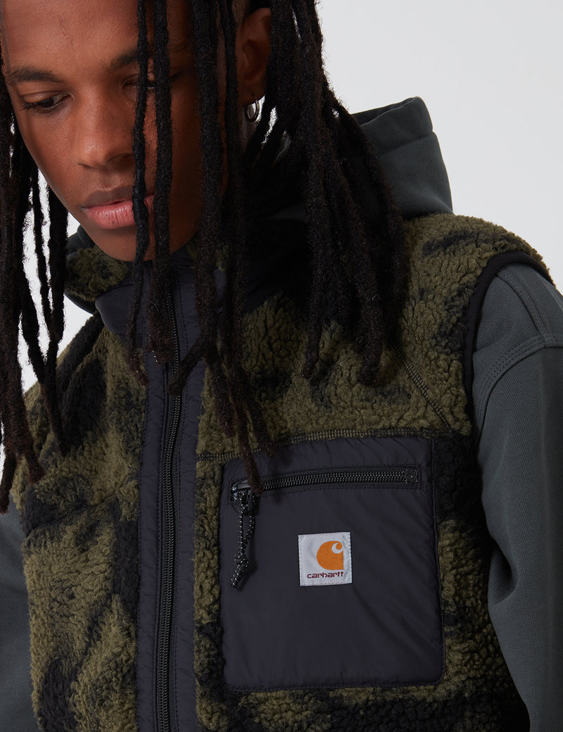 Carhartt-WIP Prentis Vest Liner (Pile Fleece) - Camo Blur, Green