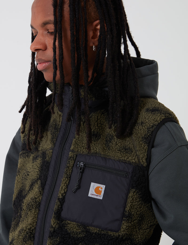 Carhartt-WIP Prentis Vest Liner (Pile Fleece) - Camo Blur, Green