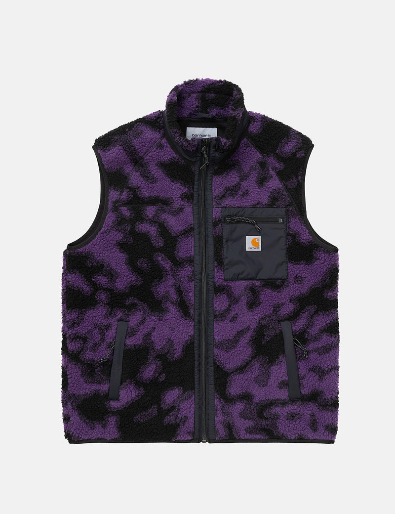 Carhartt-WIP Prentis Vest Liner (Pile Fleece) - Camo Blur, Purple