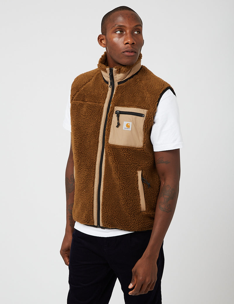 Carhartt-WIP Prentis Vest Fleece Liner - Tawny Brown/Leather