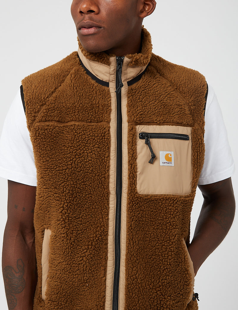 Carhartt-WIP Prentis Vest Fleece Liner - Tawny Brown/Cuir