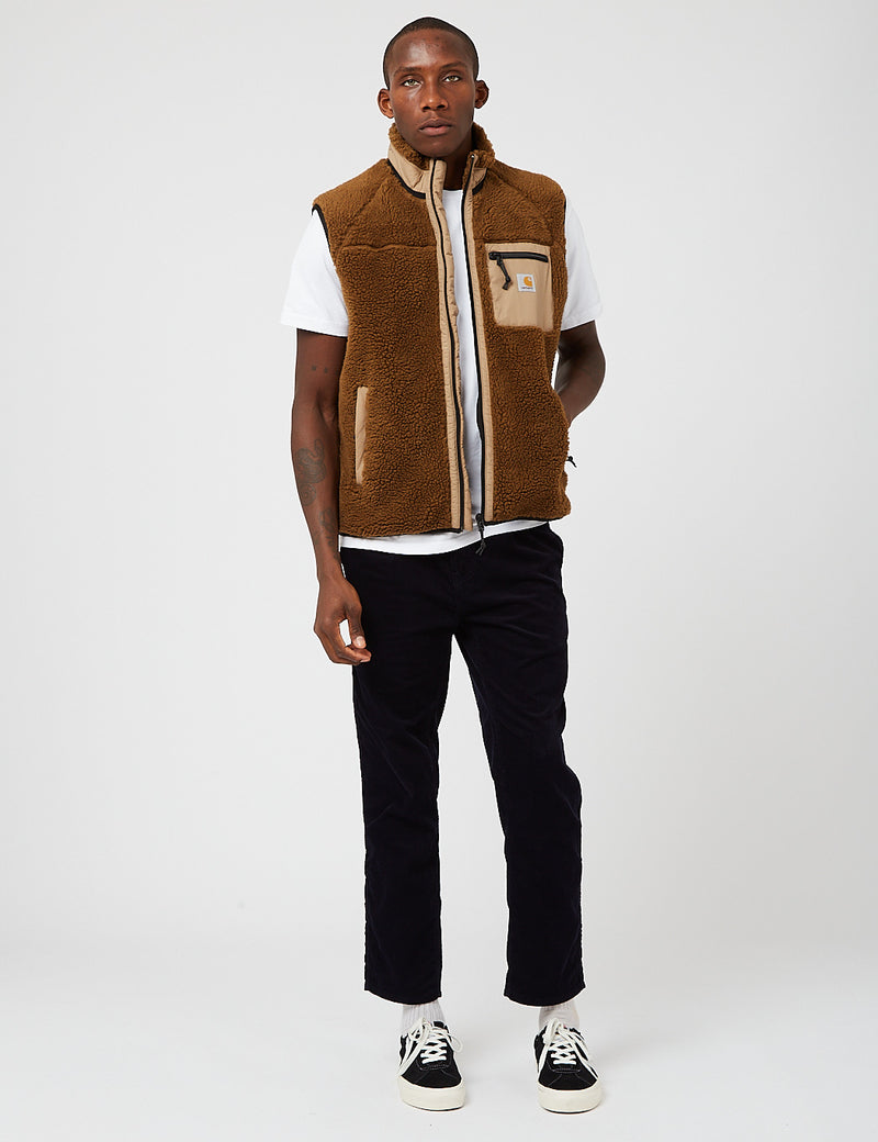 Carhartt-WIP Prentis Vest Fleece Liner - Tawny Brown/Leather