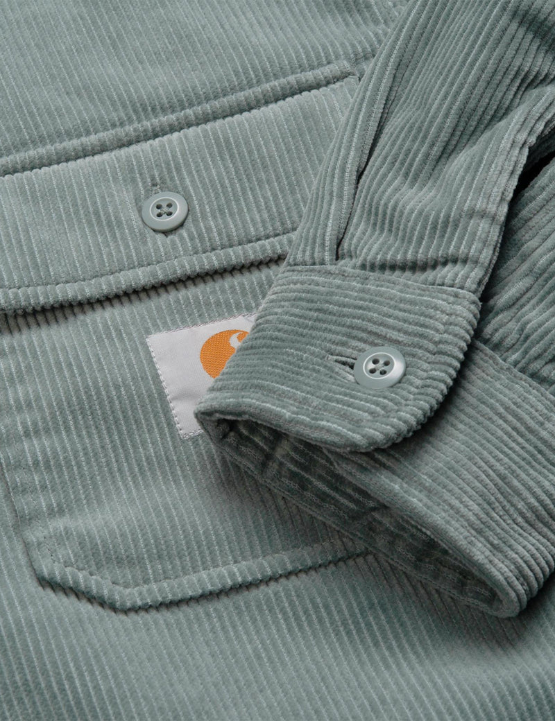 カーハート-WIPホイットサムシャツジャケット（コード）-クラウディグリーン