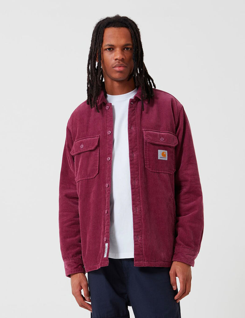 Carhartt-WIP Whitsome Shirt Jacket (Cord)-Dusty Fuchsia Red