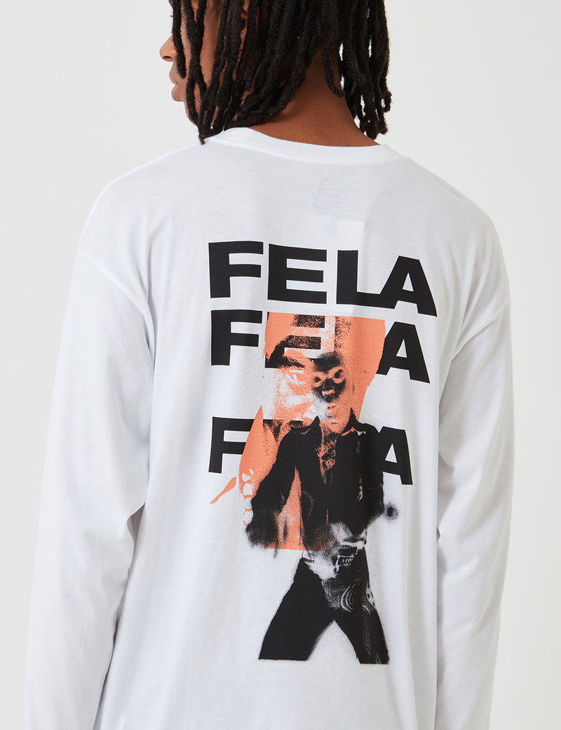 Carhartt-WIP x Fela Kuti L/S Fela Fela Fela 티셔츠-화이트