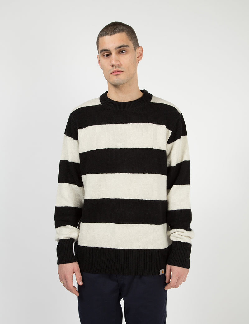 Carhartt-WIP Alvin Sweater - Alvin Stripe Black / Wax
