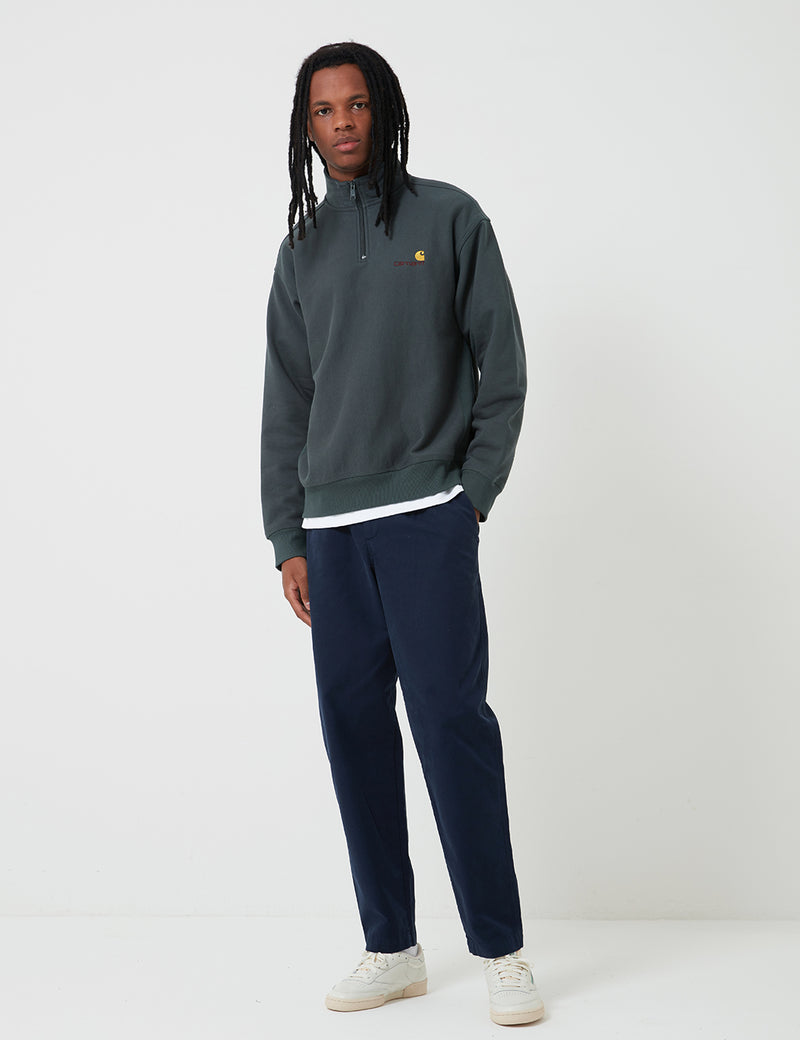 Carhartt-WIP American Script Sweatshirt (Half Zip) - Dark Teal