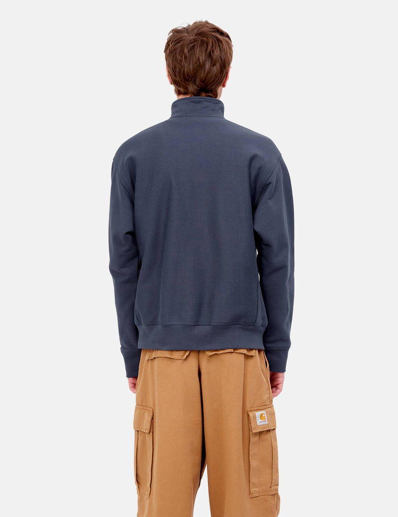 Carhartt-WIPハーフジップアメリカンスクリプトスウェットシャツ