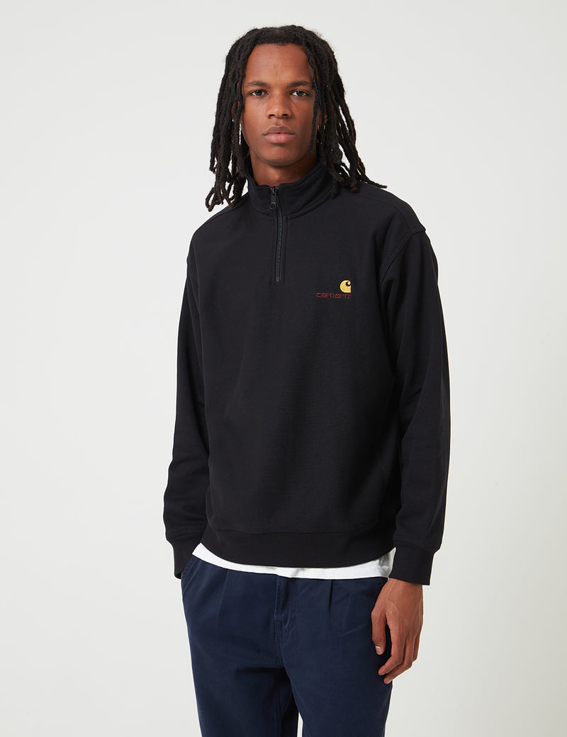 Carhartt wip american script half zip sweatshir clearance