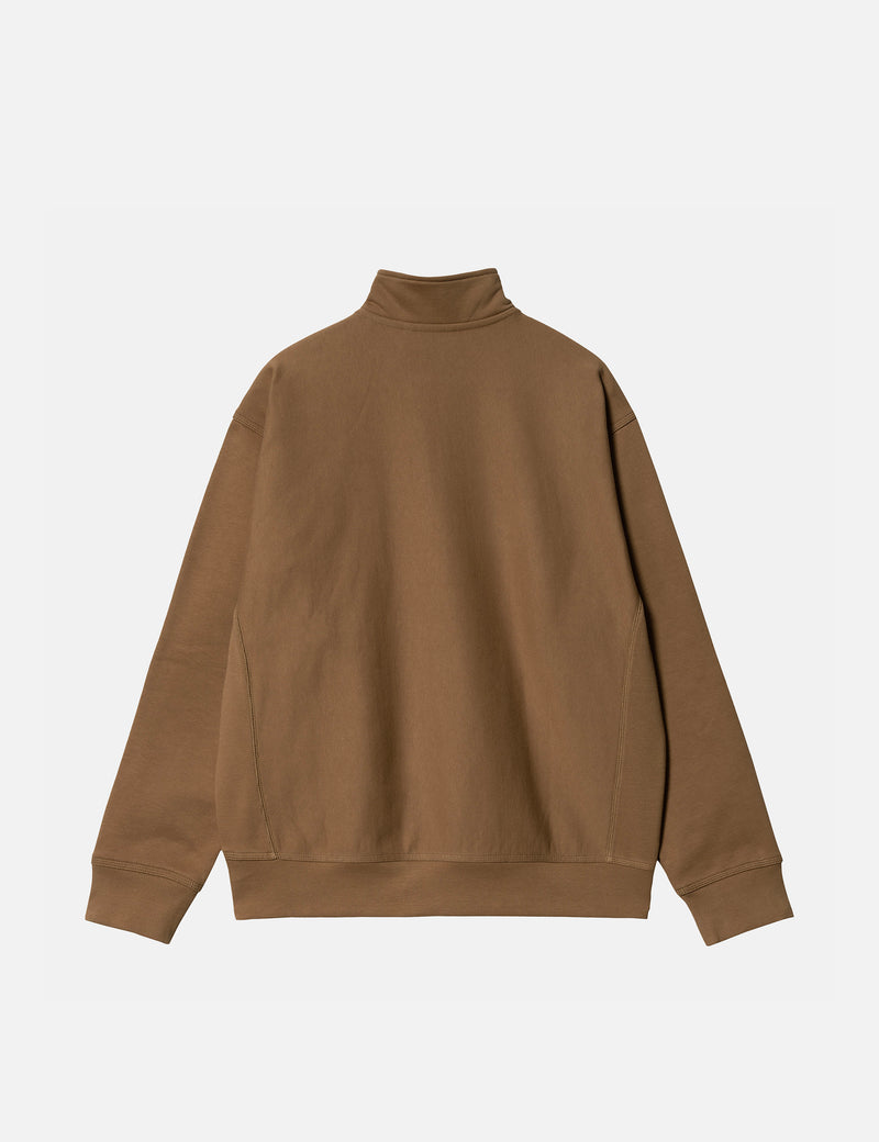 Carhartt-WIP Half Zip American Script Sweatshirt - Buffalo Brown