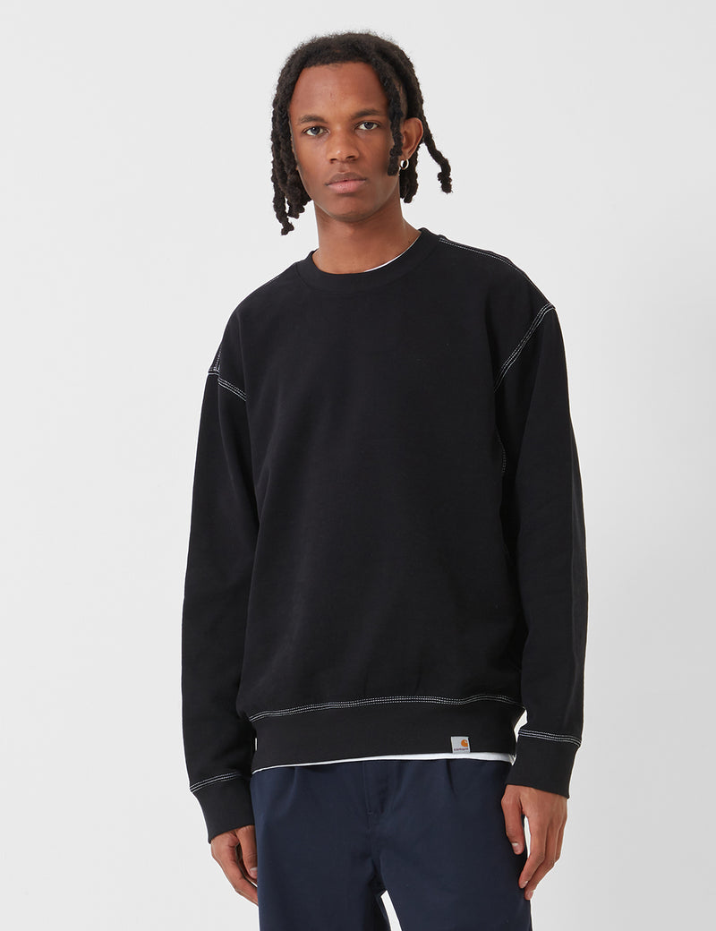 Carhartt Nebraska Sweat - Black / White | URBAN EXCESS.