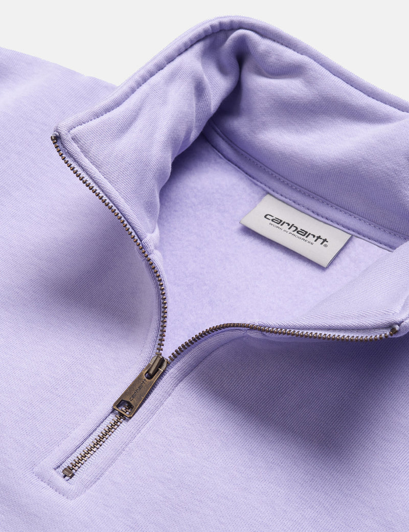 Carhartt-WIP Chase Quarter-Zip High Neck Sweatshirt - Soft Lavender