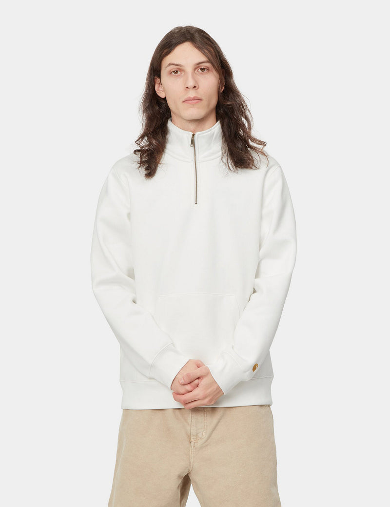 Carhartt-WIP Sweat Zippé à Col Chase - Cire/Or
