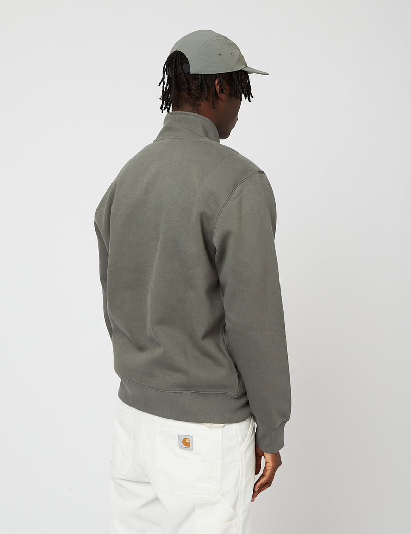 Carhartt-WIP Chase Neck Zip Sweatshirt - Vert Thym/Or