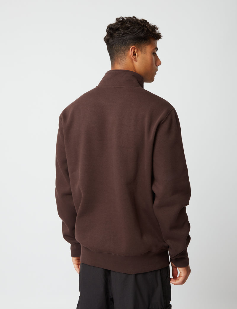 Carhartt-WIP Sweat-shirt zippé à col Chase - Dark Umber Brown