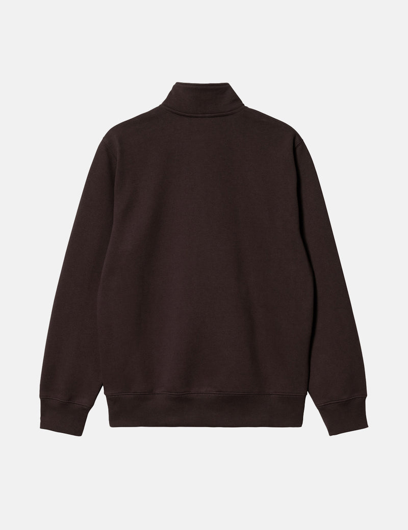 Carhartt-WIP Sweat-shirt zippé à col Chase - Dark Umber Brown