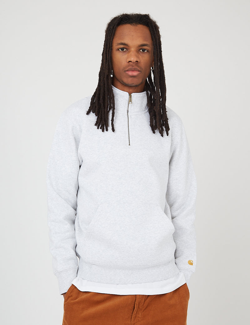 Sweat Carhartt-WIP Chase Neck - Ash Heather/Gold