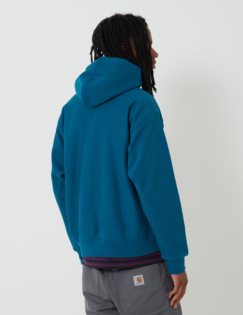 Carhartt-WIP American Script Hooded Sweatshirt - Moody Blue