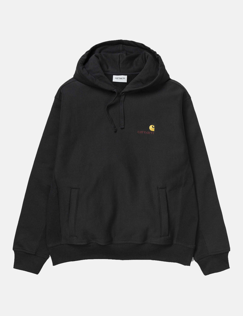 Carhartt-WIP American Script Hooded Sweatshirt - Black