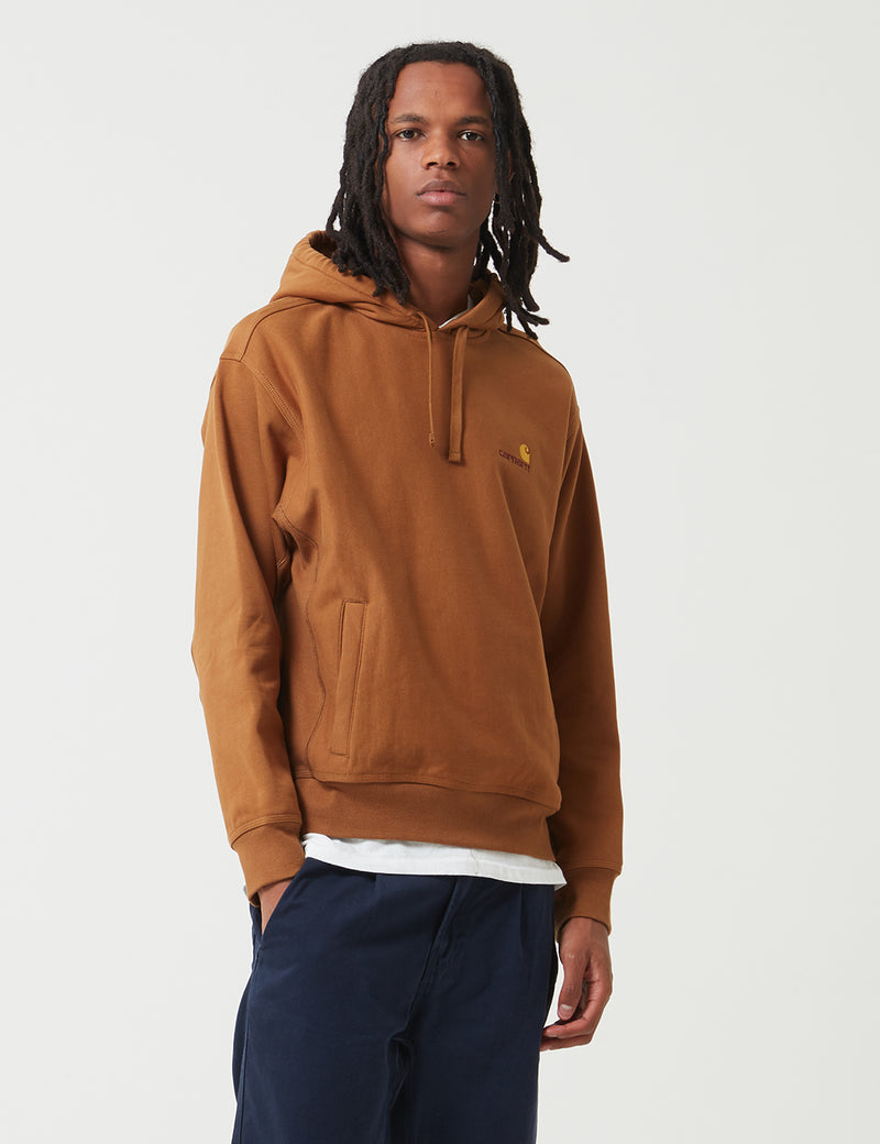 Carhartt-WIP American Script Hooded Sweatshirt - Hamilton Brown