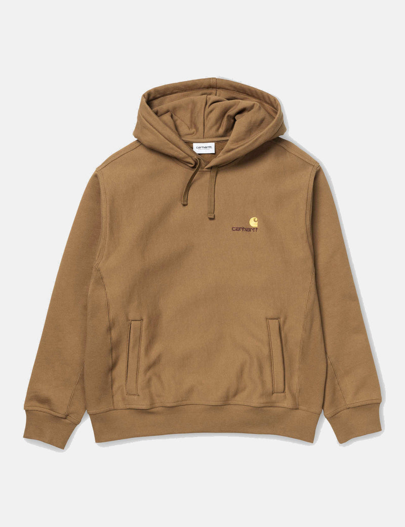 Carhartt-WIP American Script Hooded Sweatshirt - Hamilton Brown