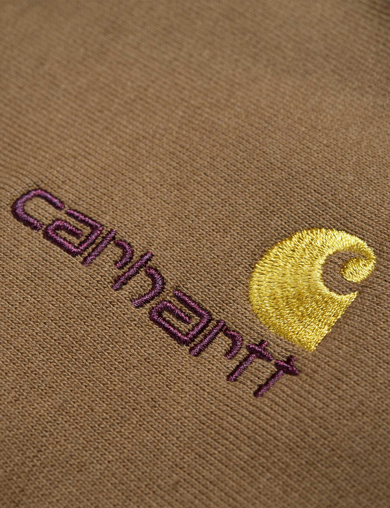 Carhartt-WIP American Script Hooded Sweatshirt - Hamilton Brown