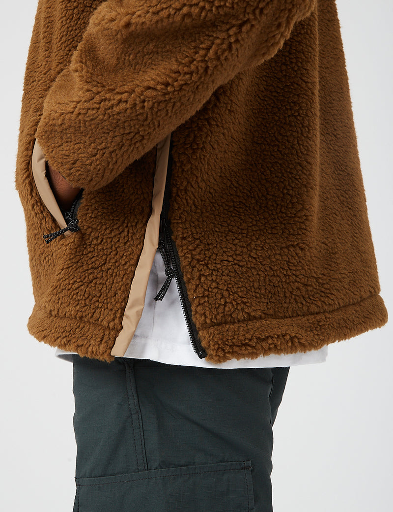 Carhartt-WIP Prentis Fleece Pullover Jacket - Tawny Brown/Leather Beige