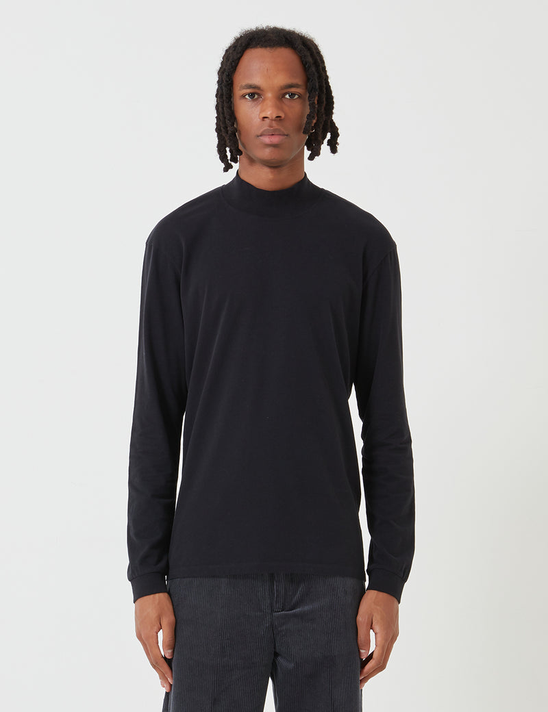 Edwin High Collar LS T-Shirt - Black