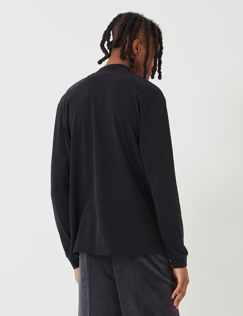 Edwin High Collar LS T-Shirt - Black