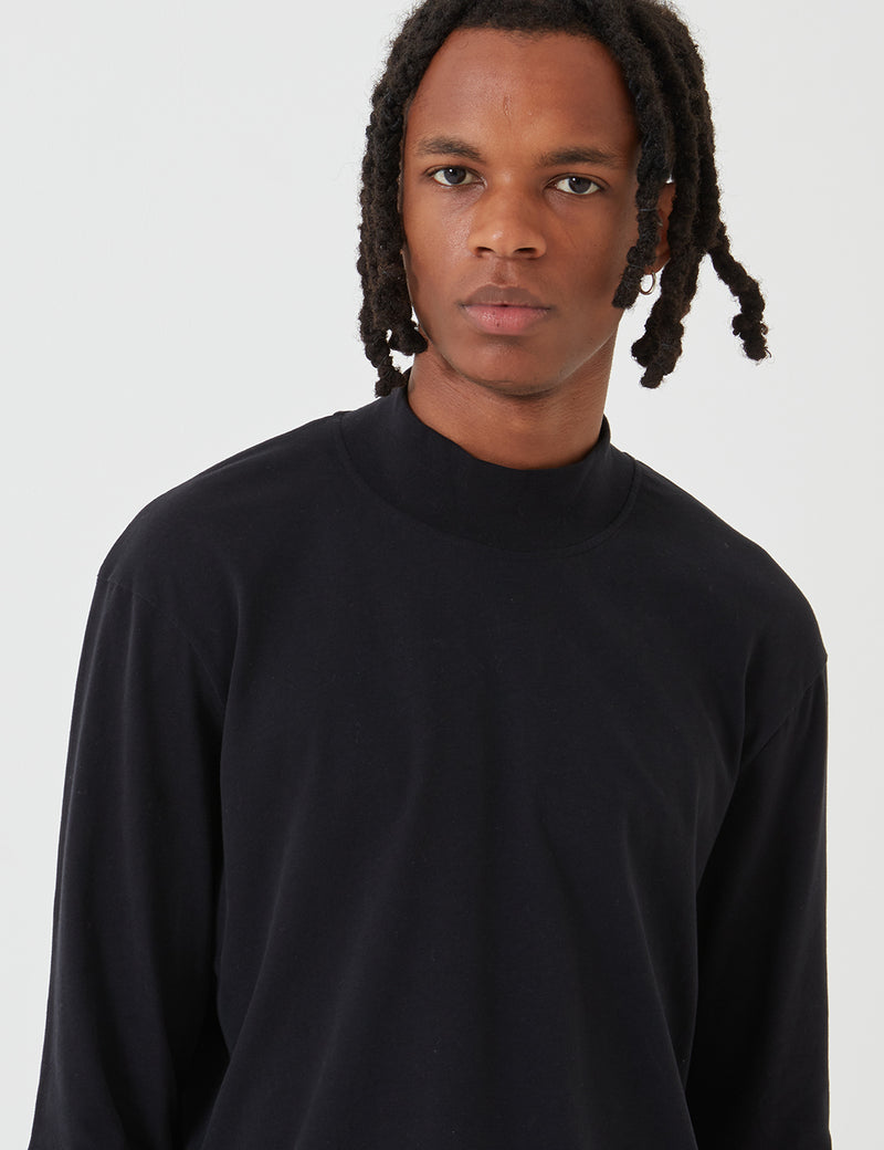 Edwin High Collar LS T-Shirt - Black