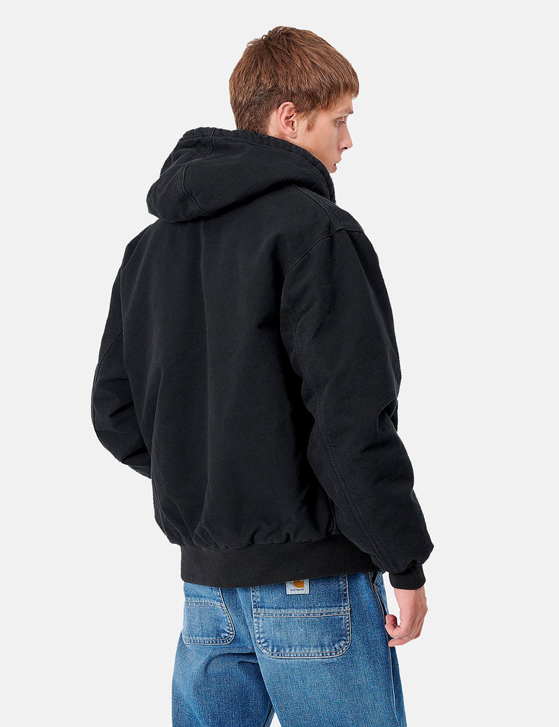 Carhartt-WIP OG 액티브 재킷 (오가닉 코튼)-블랙 에이징