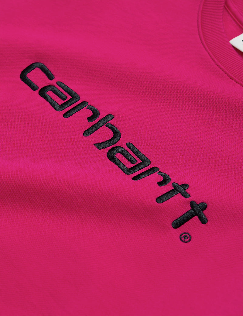 여성용 Carhartt-WIP 스웻 셔츠-루비 핑크/블랙