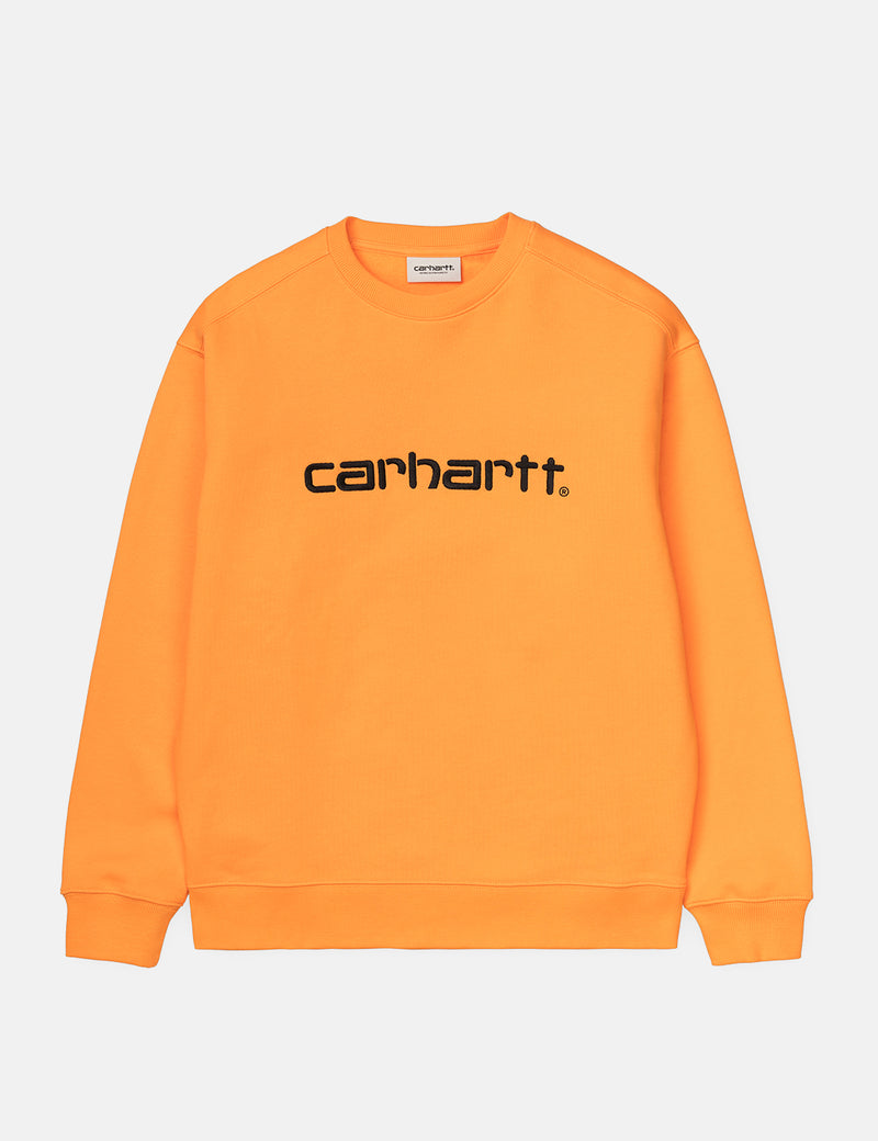 Frauen Carhartt-WIP Sweatshirt - Pop Orange / Schwarz