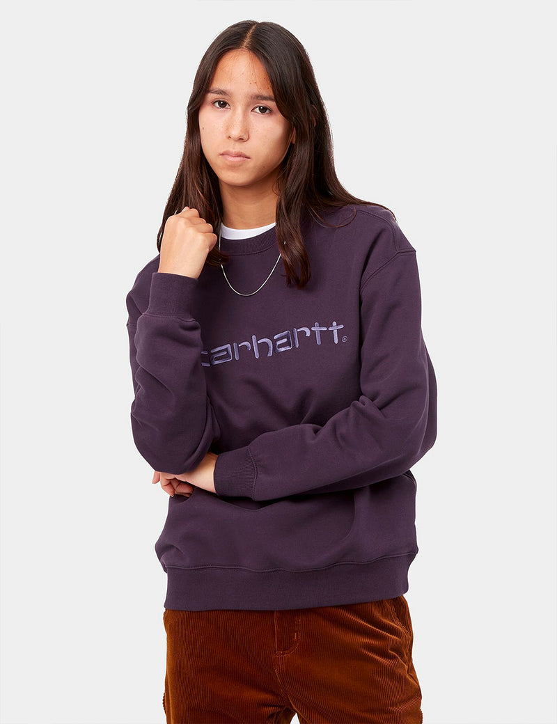 Womens Carhartt-WIP Sweatshirt - Dark Iris/Cold Viola