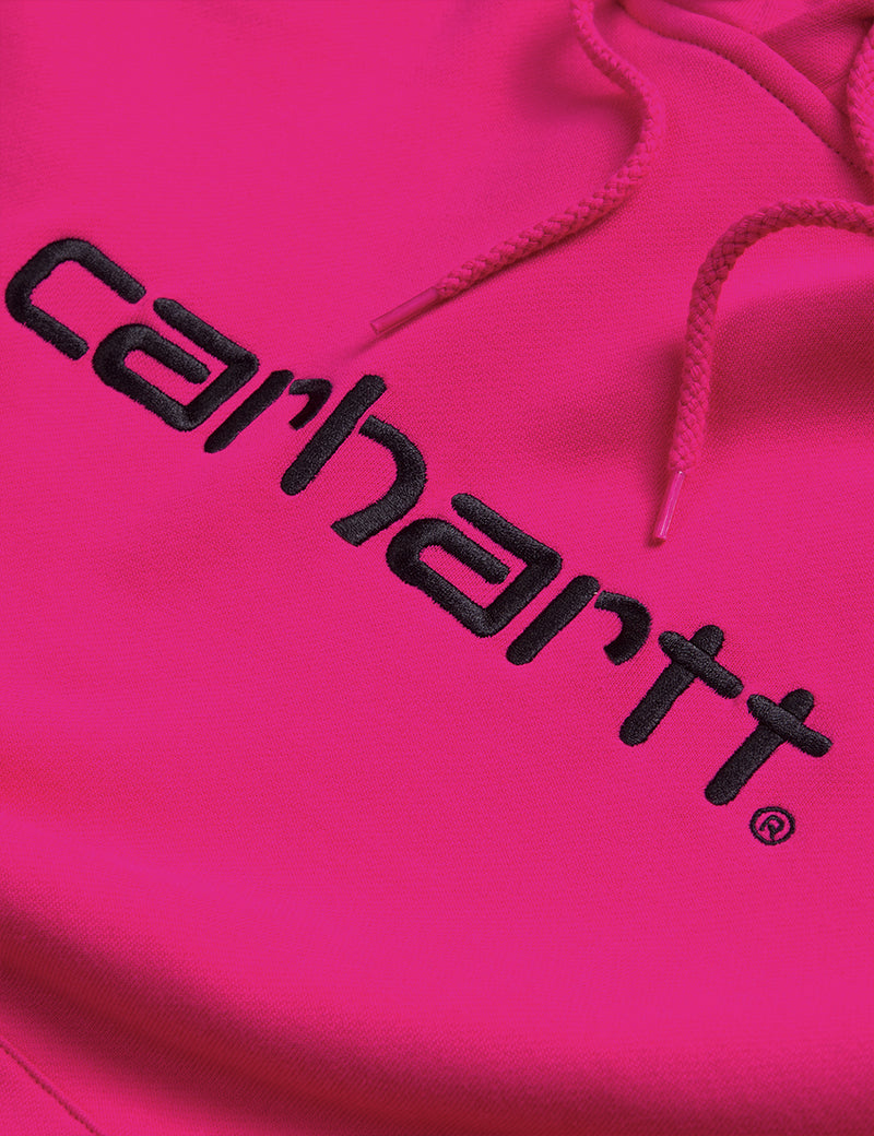 Womens Carhartt-WIP Hooded Sweatshirt - Ruby Pink/Black