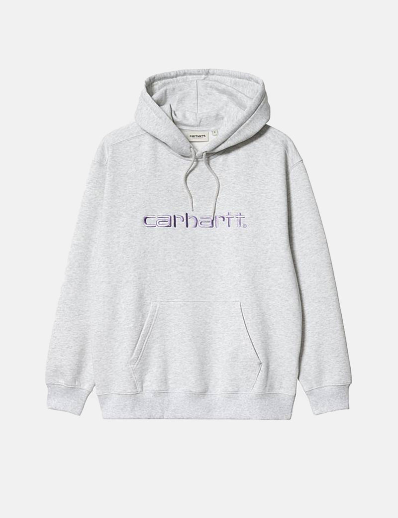 Womens Carhartt-WIP Hooded Sweatshirt - Ash Heather/Soft Lavender