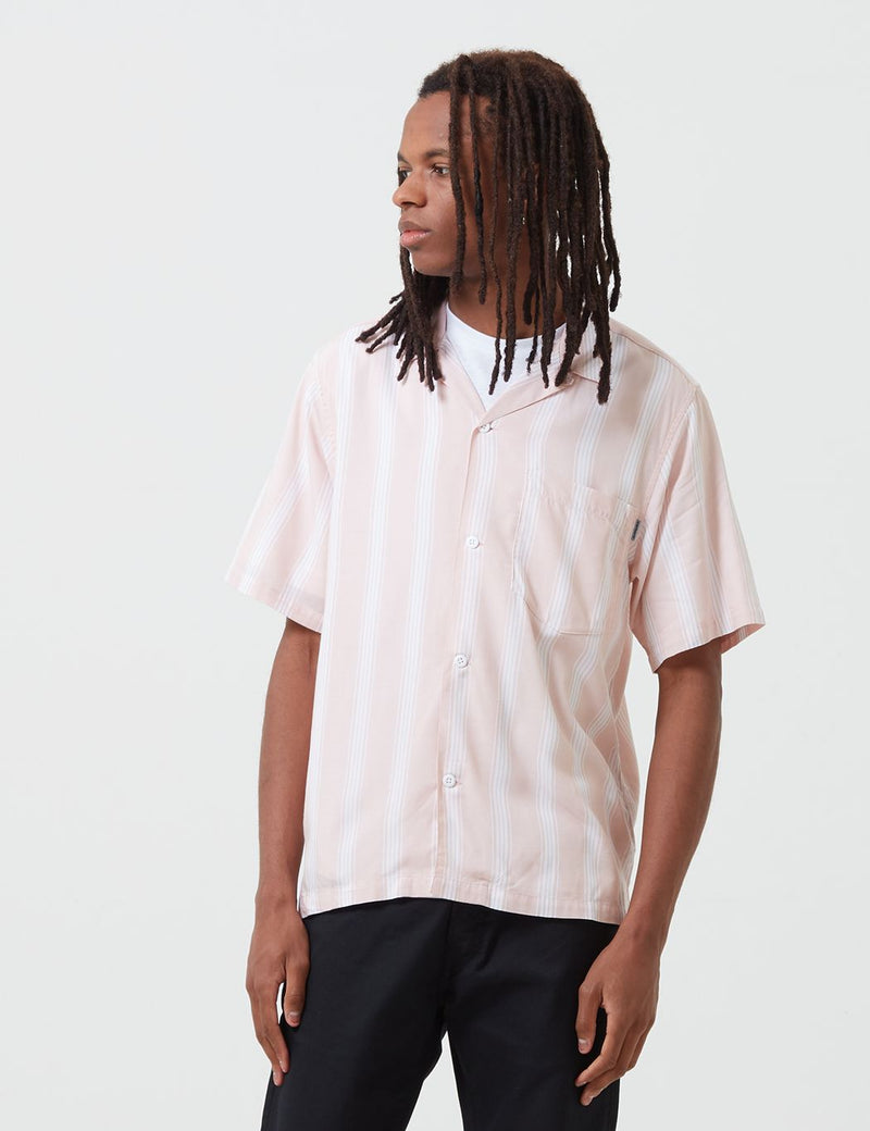 Carhartt-WIP 체스터 셔츠 (스트라이프)-파우더리 핑크