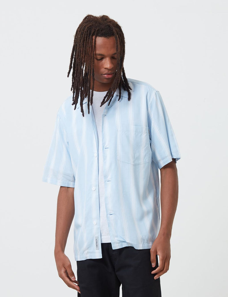 Carhartt-WIP 체스터 셔츠 (스트라이프)-시티즌 블루