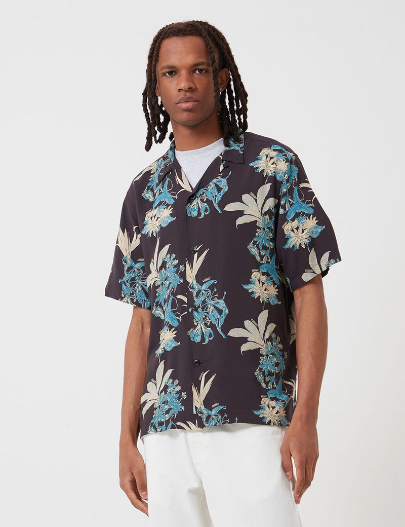 Carhartt-WIP Hawaiian Floral Shirt - Black/Hawaiian Floral Print