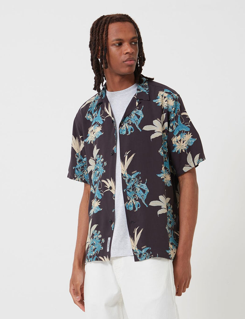 Carhartt-WIP Hawaiian Floral Shirt - Black/Hawaiian Floral Print