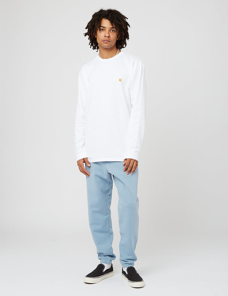 Carhartt-WIPポケットスウェットパンツ-フロストブルー