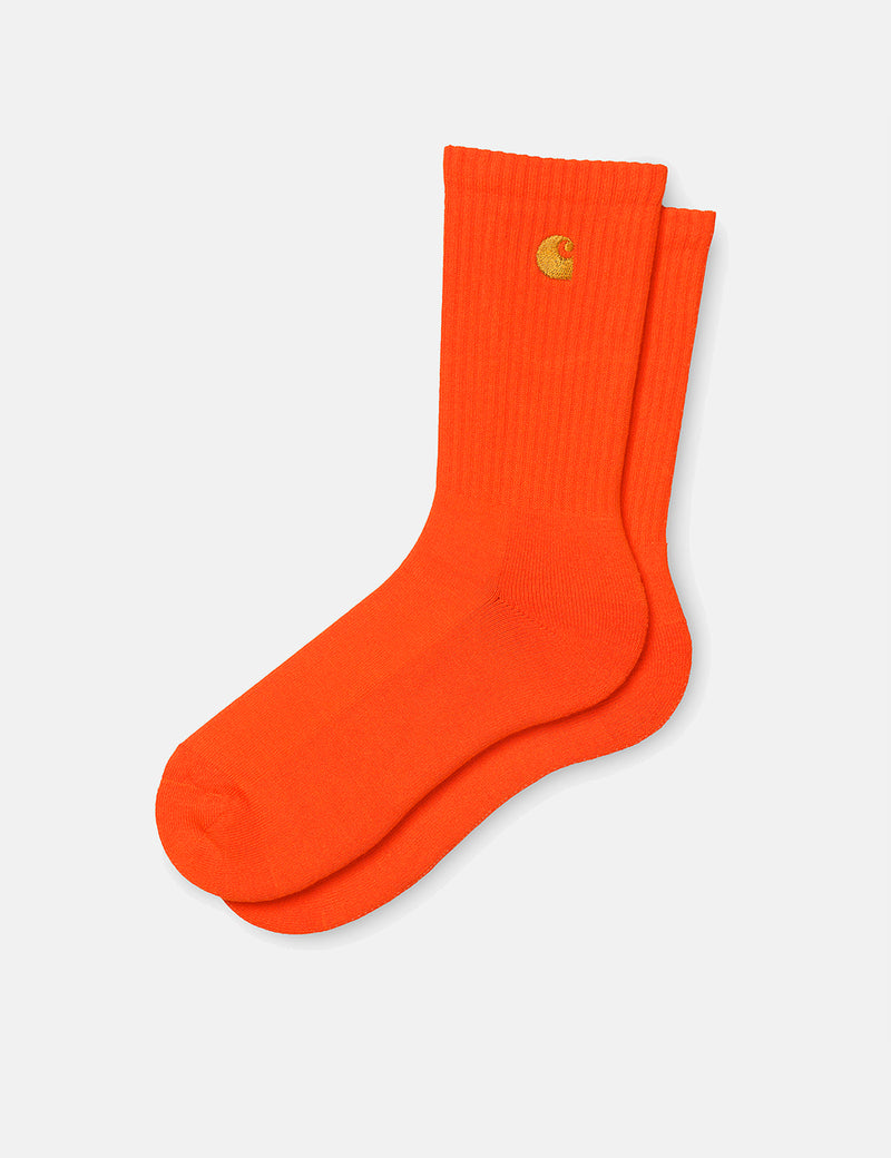 Carhartt-WIP Chase Socke - Sicherheit Orange/Gold