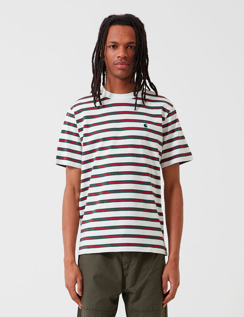 Carhartt-WIP Oakland Stripe T-Shirt - Wax/Treehouse