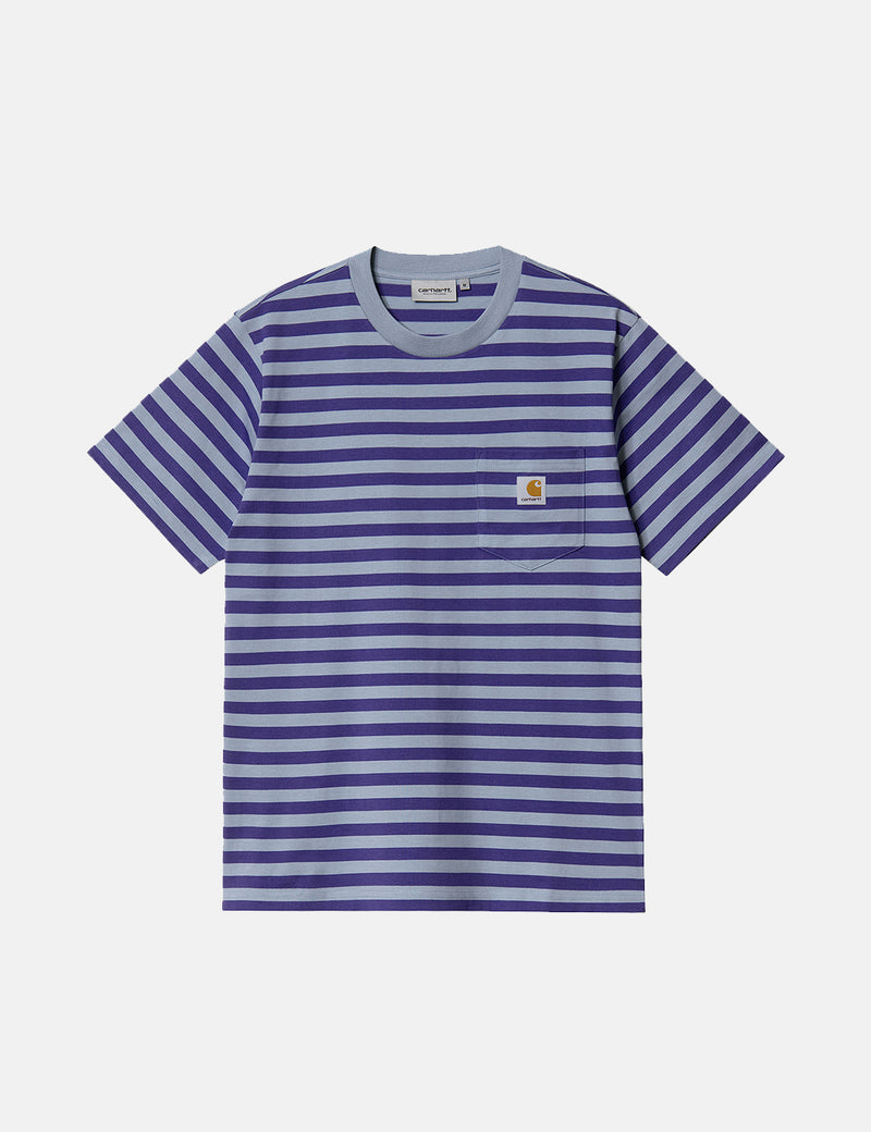 Carhartt-WIP-WIPスコッティポケットTシャツ-ラズミック/フロストブルー