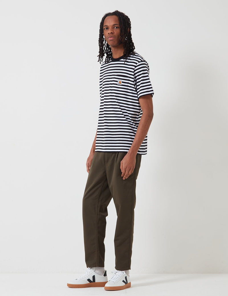 Carhartt-WIP Scotty Pocket T-Shirt (Stripe)-블랙/화이트