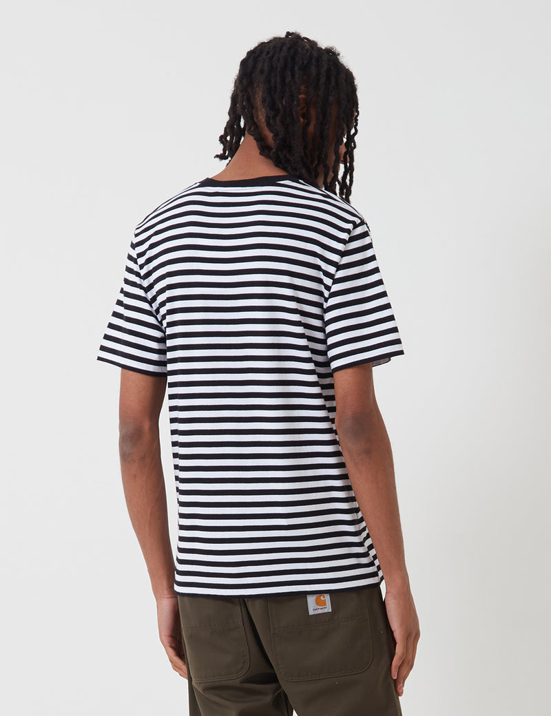 Carhartt-WIP Scotty Taschen-T-Shirt (Stripe) - Schwarz / Weiß