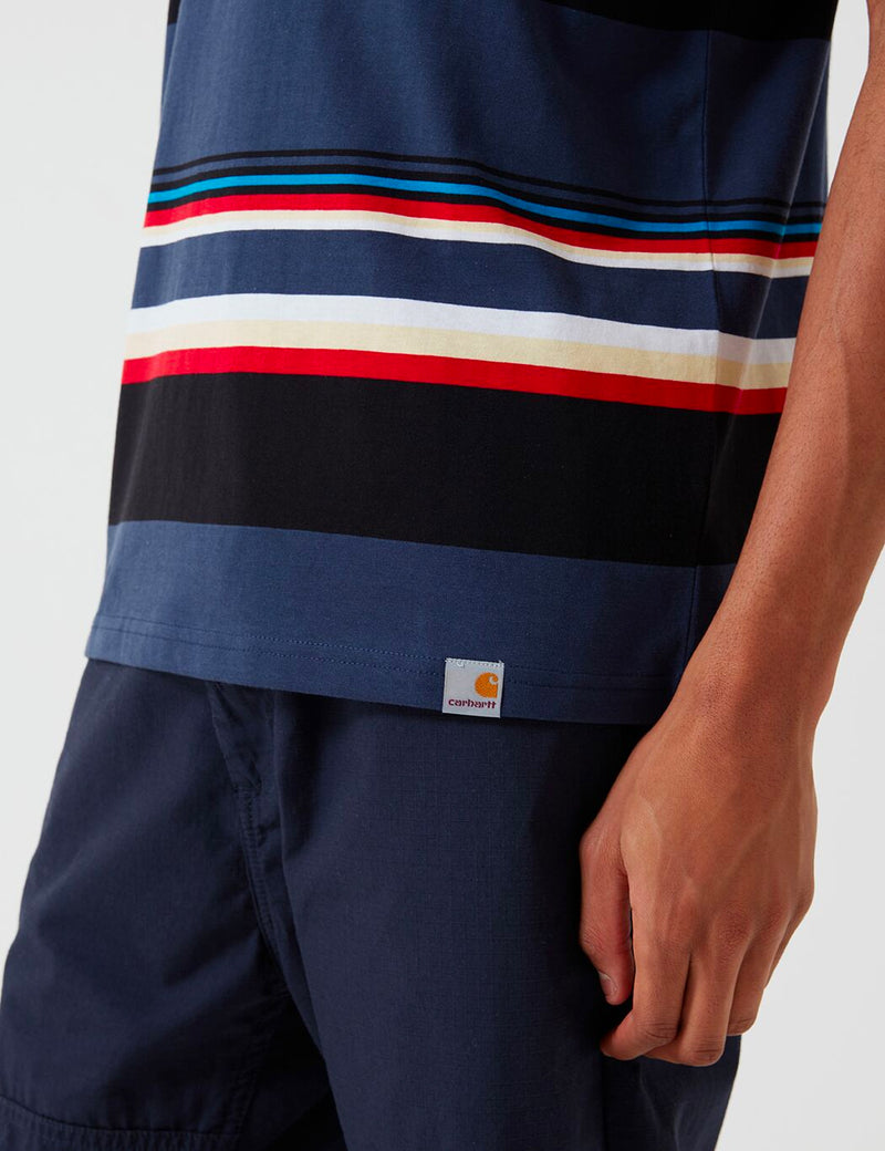 Carhartt-WIP Sunder Stripe T-Shirt - Blue/Blue