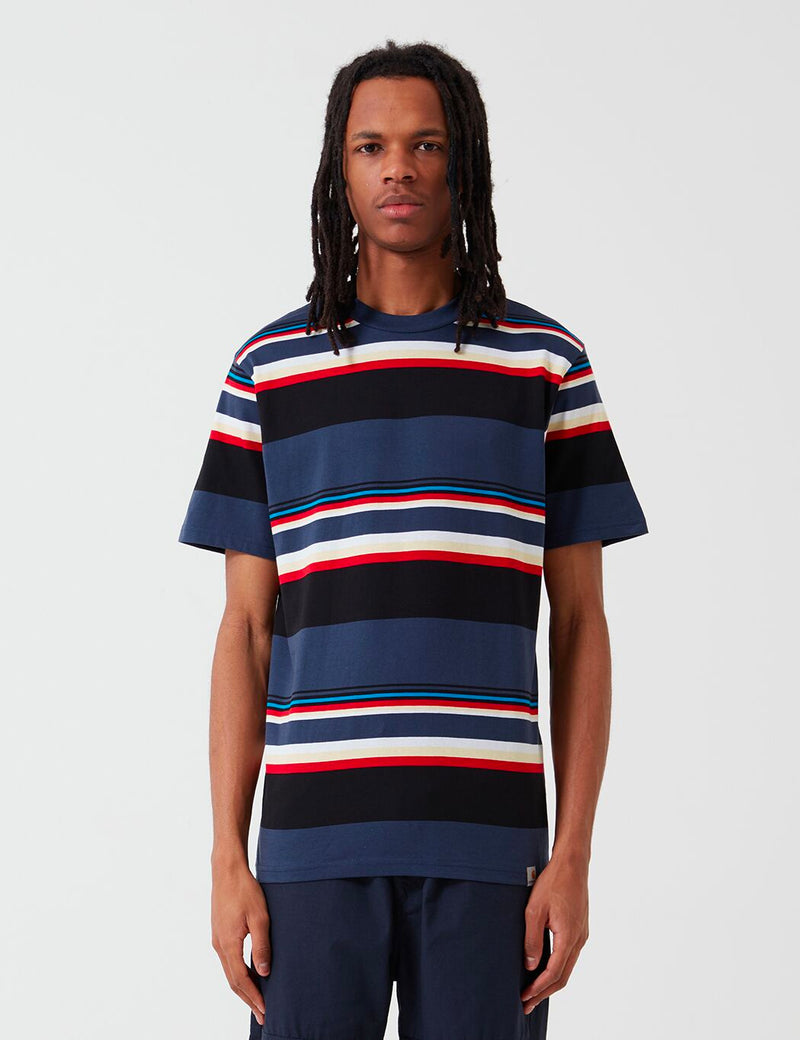 Carhartt-WIP Sunder Stripe T-Shirt - Blue/Blue