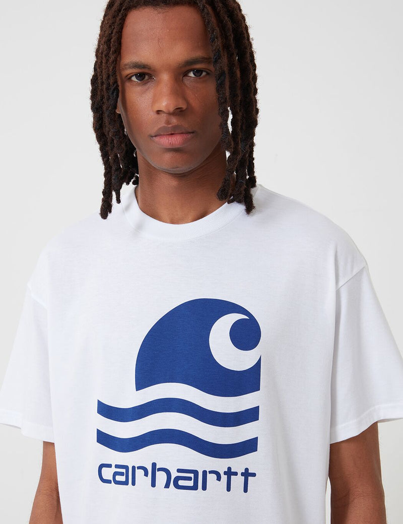 Carhartt-WIP Swim T-Shirt - White/Submarine Blue
