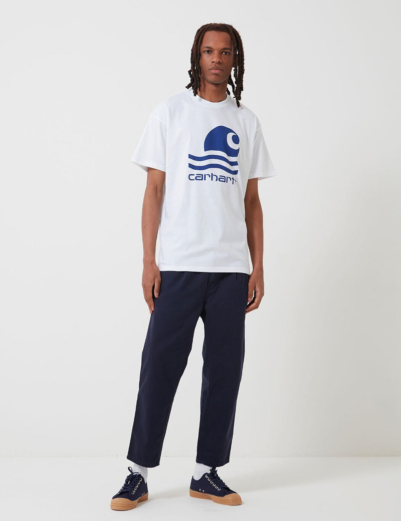 Carhartt-WIP Swim T-Shirt - White/Submarine Blue